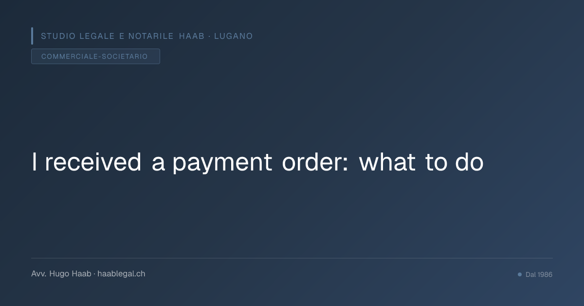 I received a payment order: what to do