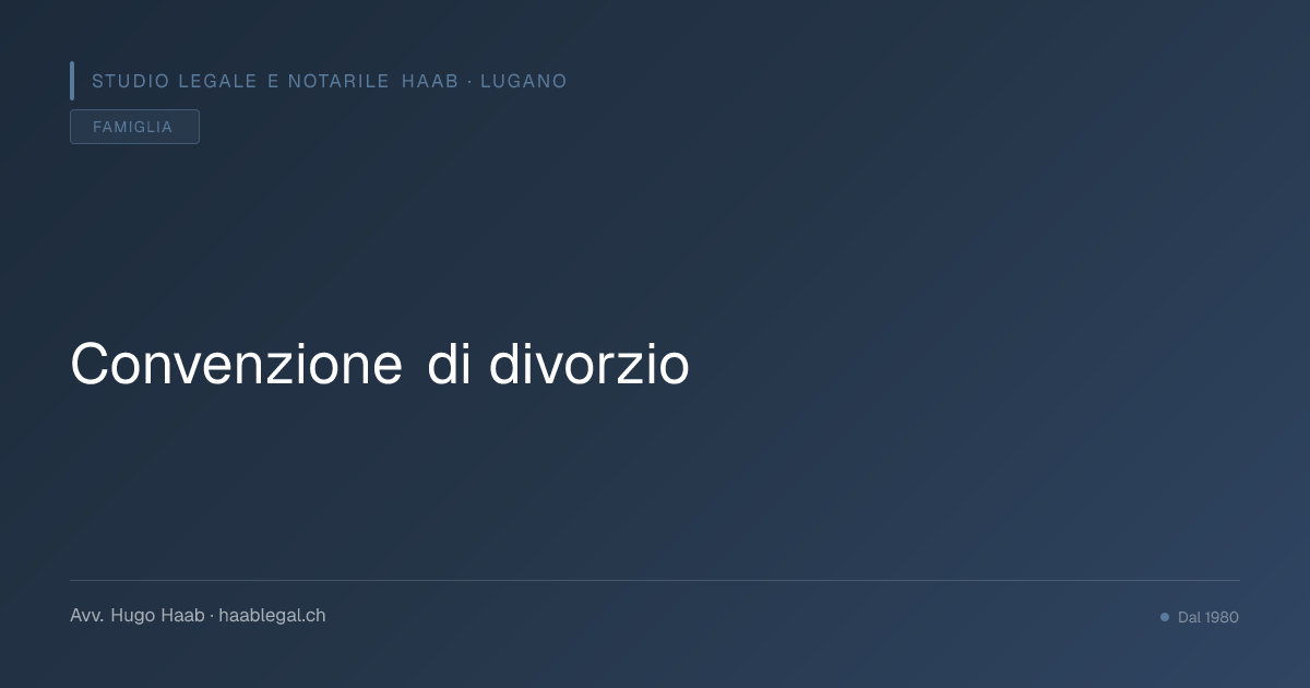 Convenzione di divorzio