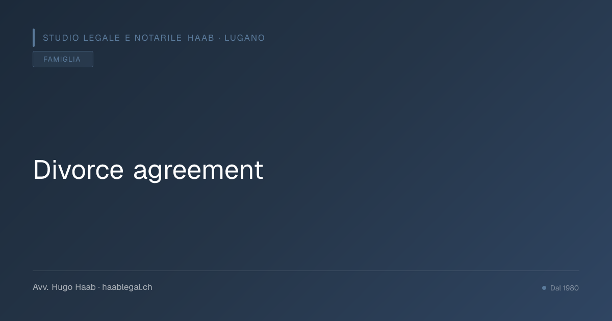 Divorce agreement