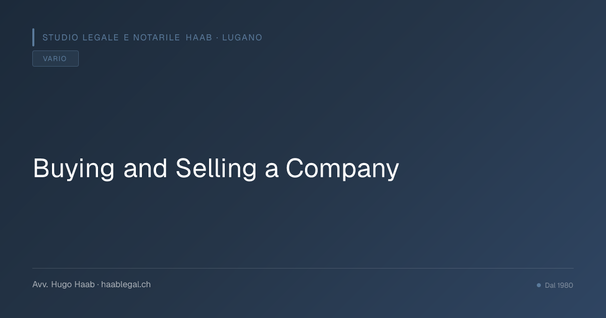 Buying and Selling a Company