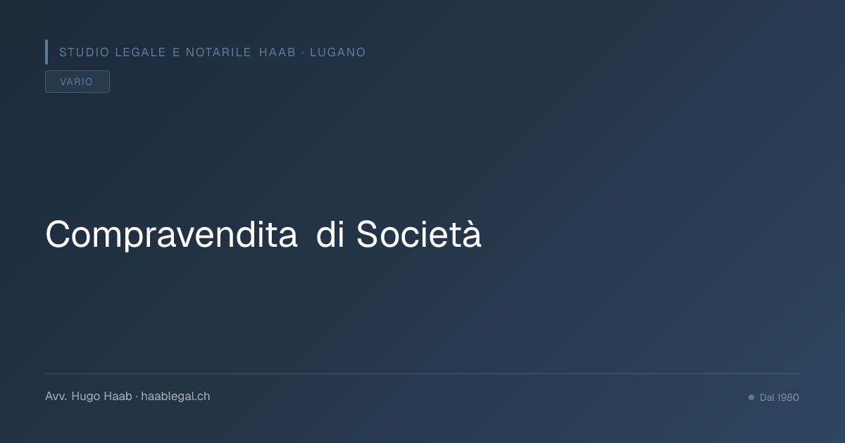 Compravendita di Società
